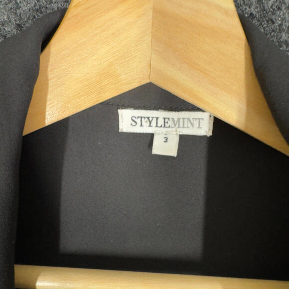 Stylemint Jacket Women 3 Black Full Zip Collared Long Sleeve Pockets Casual - Picture 5 of 7